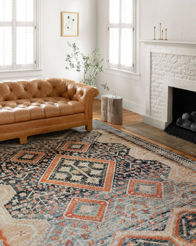 Loloi Jocelyn Collection JOC-05 Navy/Multi 6'-7" x 9'-7" .38" Thick Area Rug - Image 1