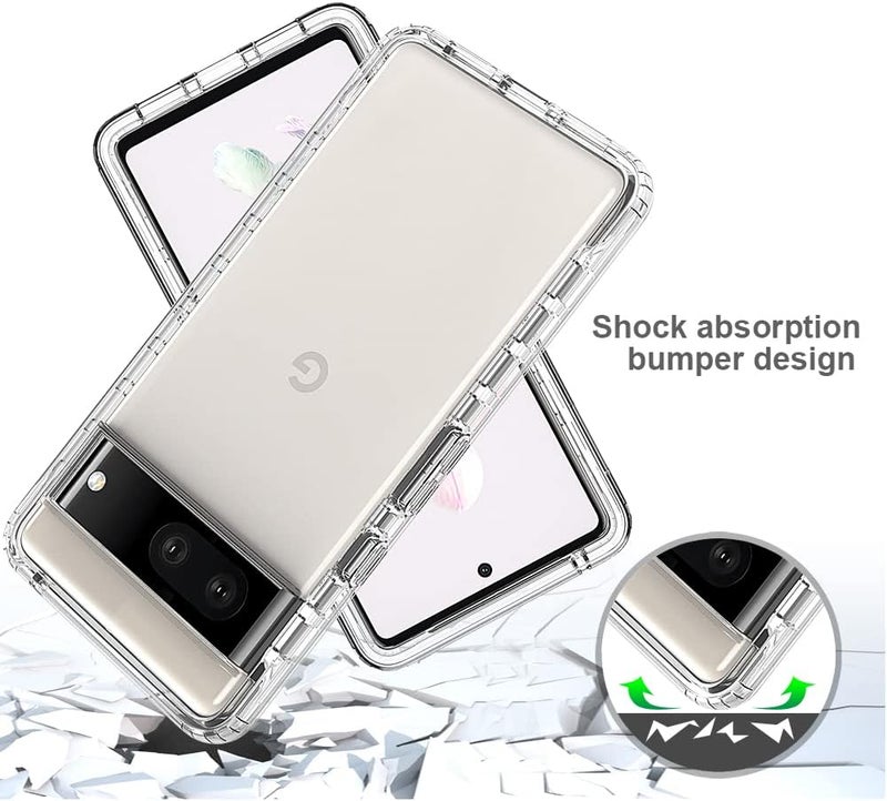 زيني غطاء لهاتف Google Pixel 7، حماية صدمات 360 درجة مع حماية شاملة وواقي شاشة مدمج، غطاء خارجي متين بإطار، كريستال - Image 3