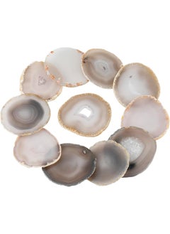rockcloud rockcloud Only 1.5 inches 10 Pcs Mini Agate Slices, Healing Crystals Geode Stones, Irregular Home Decoration Jewelry Making, Round, Natural 