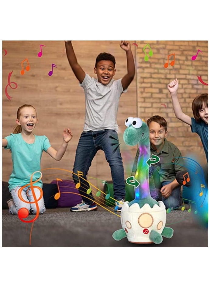 Excefore Light up Dancing Talking Dinosaur Toys Electronic Shake Interactive Toys Glowing Toy Wriggle Singing Recordable Toy 14” Funny Mimicking Speaking Creative Toy Birthday Gift for Kids  - Image 5