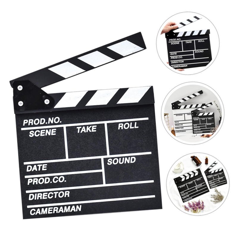 لوح التصفيق الخشبي الأسود لتصوير الفيديو وإنتاج الأفلام السينمائية - Image 4