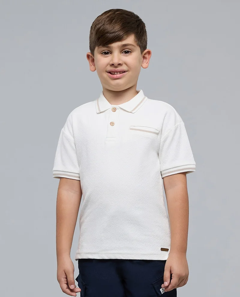 R&B Contrast Tipping Polo T-Shirt with Short Sleeves