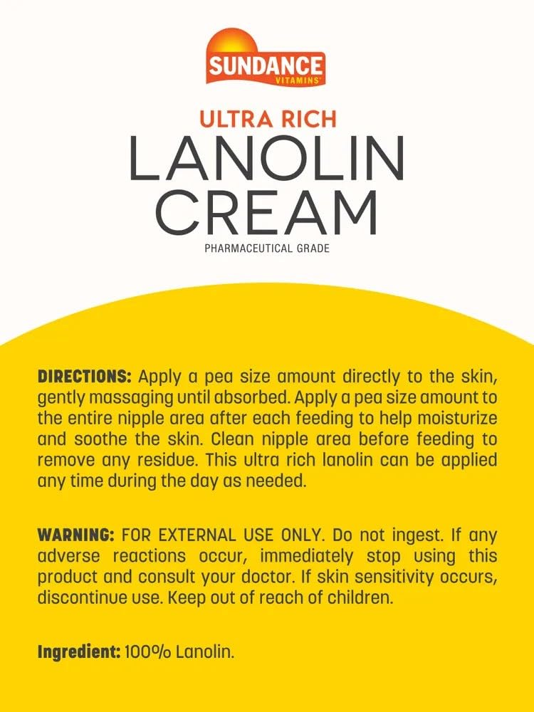 Sundance Lanolin Cream | 7 Fluid Ounces | Ultra Rich Pharmaceutical Grade | Hypoallergenic Supplement - Image 2