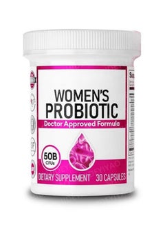 Probiotic Live Women's Probiotics, Daily Probiotic for Women, 6 Diverse Strains, 50 Billion CFUs, All-Natural Prebiotics, Delayed-Release Veggie Capsules, Dietary Supplement 30 Capsules  - Image 1