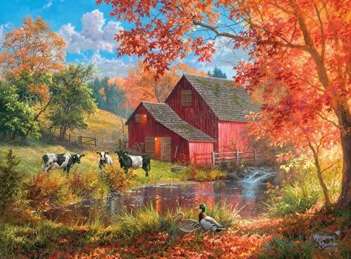 Buffalo Games Life on The Farm Abraham Hunter 1000 Piece Autumn Jigsaw Puzzle Colorful Fall Puzzles for Adults Beautiful Seasonal Artwork and Hours of Relaxing Fun - Image 1