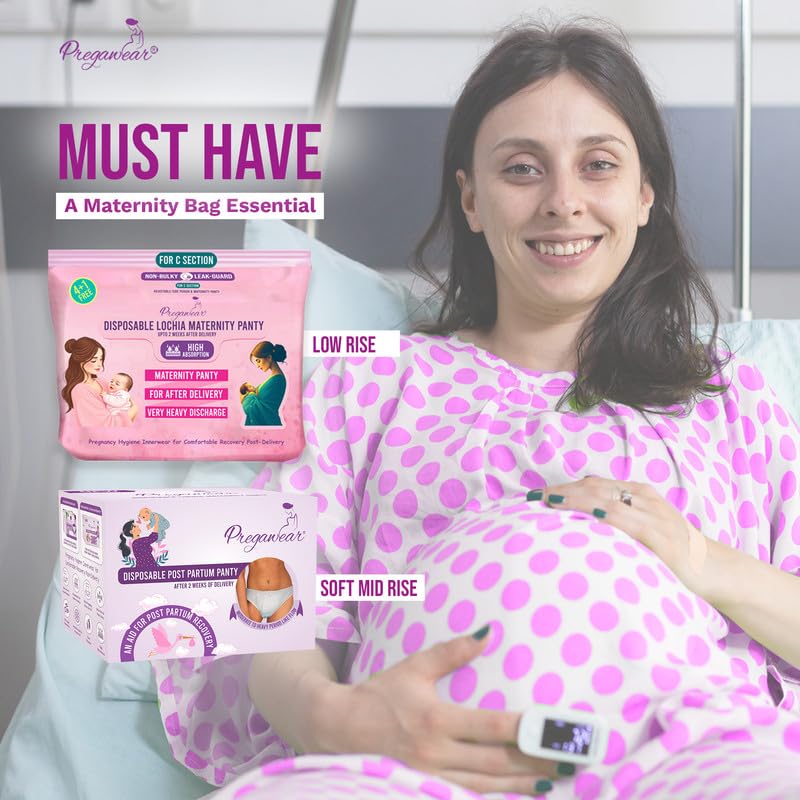 PROWEE Pregawear C Section Maternity Panty(5) & Postpartum Panty(5) Combo |Low Rise 360˚ Coverage Disposable Underwear|Ultra Thin, 100% Leak Proof, Antifungal After Delivery Heavy Flow (S) - Image 5