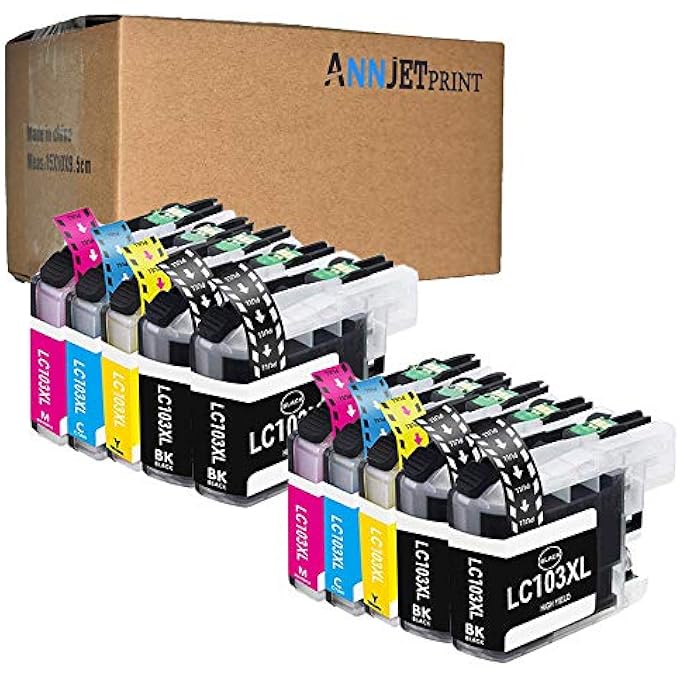 COMPATIBLE INK CARTRIDGES FOR BROTHER LC-103 LC-101 LC-103XL INKJET CARTRIDGE COMPATIBLE WITH BROTHER DCP J152W J285DW; MFC J4310DW J450DW J470DW J475DW J650DW J870DW J875DW J245 J6520DW J672DW - Image 1