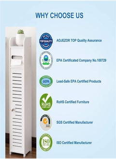 Generic Bathroom Storage Cabinet,Small Bathroom Storage Cabinet Great for Toilet Paper Holder,Bathroom Organizer for Small Spaces,White  - Image 4