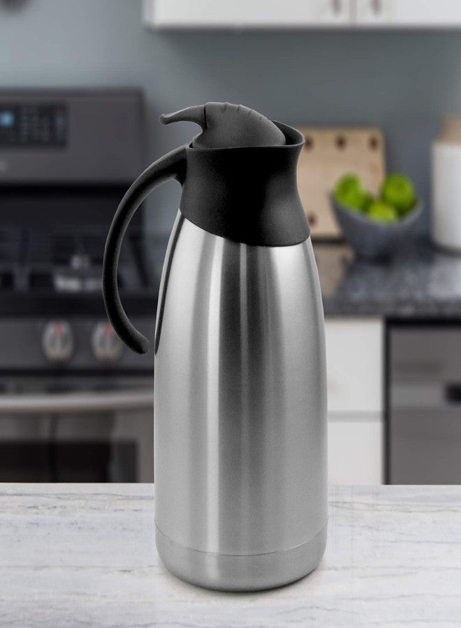 MegaChef 2 Quart Stainless Steel Thermal Beverage Carafe for Coffee and Tea - Image 3