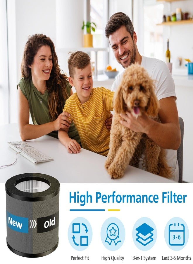 إيزينجو فلتر بديل TT-AP006 متوافق مع فلتر TaoTronics TT-AP006، فلتر HEPA 3 في 1 وفلتر كربون نشط عالي الكفاءة، عبوة من فلترين TT-AP006 - Image 4