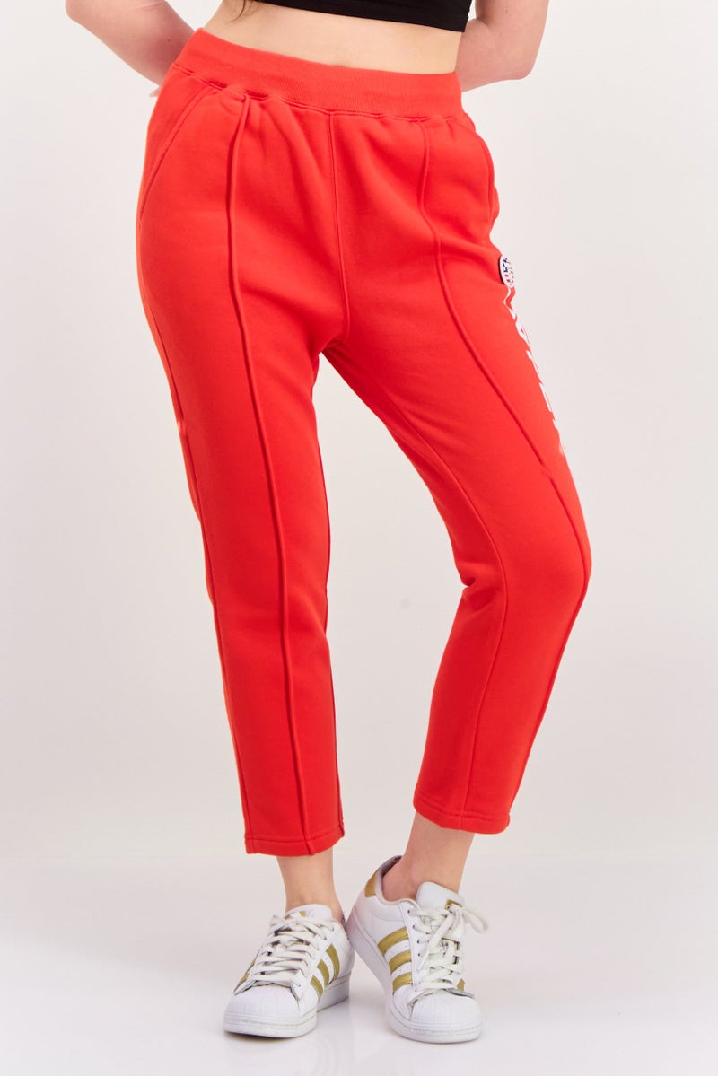 Aape By A Bathing Ape Women Regular Fit Brand Logo Sweatpants, Red - Image 1