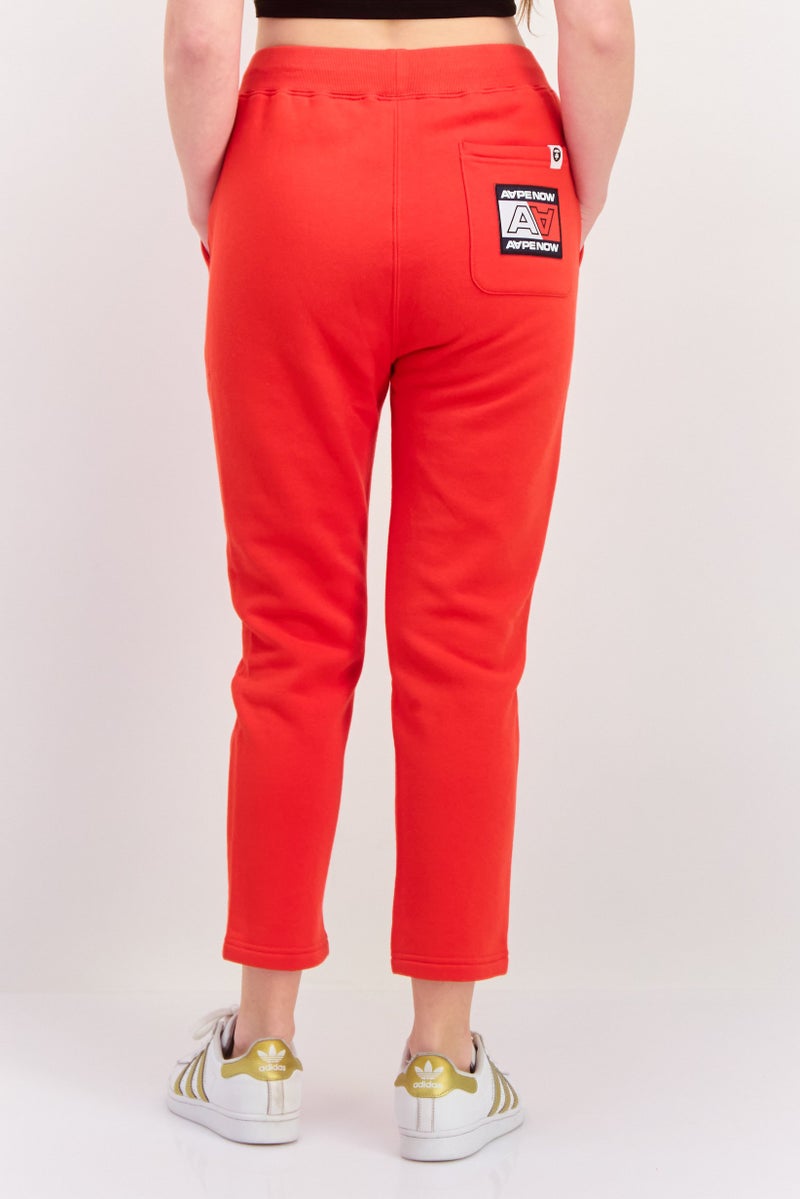 Aape By A Bathing Ape Women Regular Fit Brand Logo Sweatpants, Red - Image 3