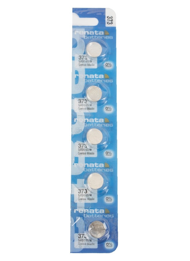 Renata - Renata wristwatch battery - Swiss made, 1.55V button cell, Renata Long Life Battery, Strap (5 pcs) 373-2, SR916SW - Image 1