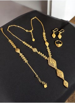 GOLDMAX 18k Gold Plated Necklace & Earrings & Bracelet & Ring Jewelry Set For Women  - Image 2