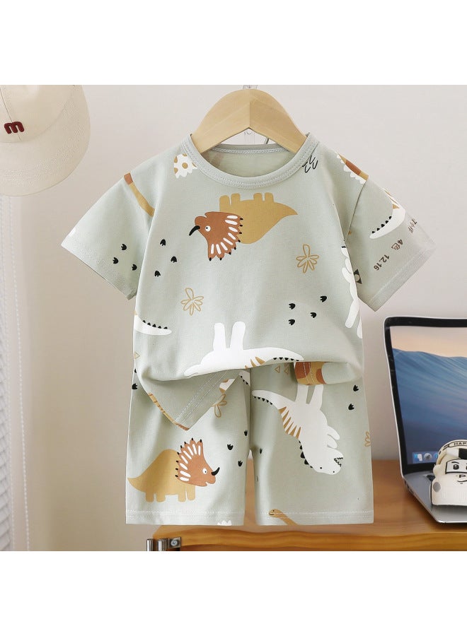 Children's Short-sleeved Suit Pure Cotton Summer New Baby T-shirt Shorts Summer Thin Kidsren's Clothing Processing And Customization