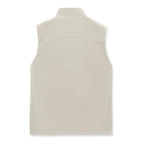 DUOFIER Men's Casual Vest Lightweight Outdoor Work Photo Cargo Sleeveless Jacket for Hiking Travel, Beige-XXL - Image 2