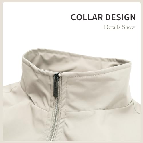 DUOFIER Men's Casual Vest Lightweight Outdoor Work Photo Cargo Sleeveless Jacket for Hiking Travel, Beige-XXL - Image 5
