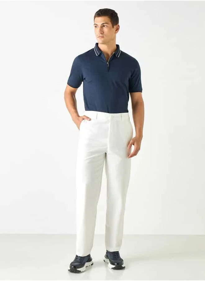 Iconic Iconic Regular Fit Pants with Flexi Waist and Pockets