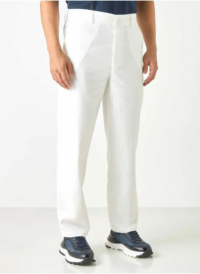 Iconic Iconic Regular Fit Pants with Flexi Waist and Pockets