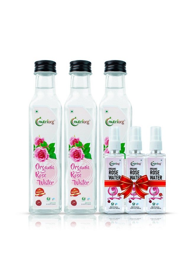 Nutriorg Organic Rose Water 750 ml (Pack of 3) - Image 1