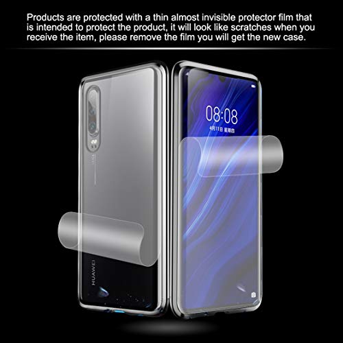 LUVI Fusicase for Huawei P30 Pro Magnetic Adsorption Case Metal Bumper Frame Clear Tempered Glass Full Body Hard Back Cover for Huawei P30 Pro Metal Case with 360 Protection Ultra Slim - Image 2