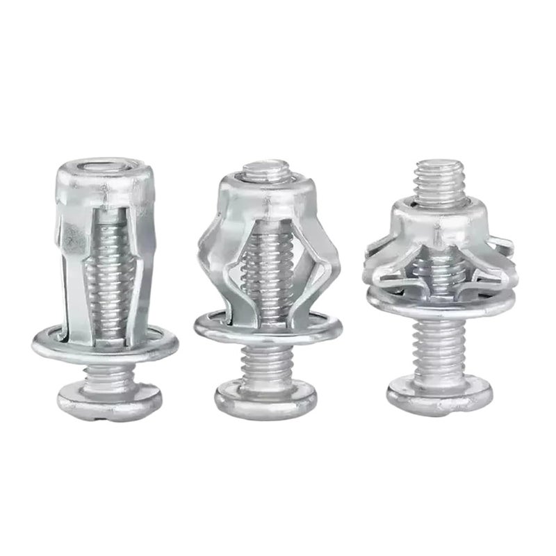 M6x25mm Hollow Door Anchor Kit 160pcs Metal Expansion Plate Clamp Lock Nuts - Image 1