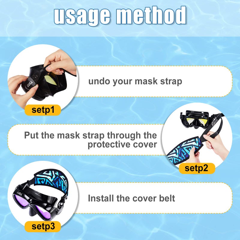 Frienda 4 Pieces Diving Mask Slap Straps Cover Neoprene Swimming Waterproof Dive and Snorkel Mask Strap for Men and Women Water Sports - Image 3