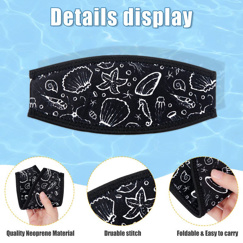 Frienda 4 Pieces Diving Mask Slap Straps Cover Neoprene Swimming Waterproof Dive and Snorkel Mask Strap for Men and Women Water Sports - Image 4