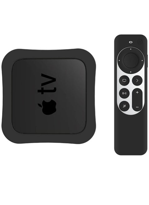 Case for Apple TV 4K Box and 2nd Gen Siri Remote Control Case 2022 2021, Silicone Drop Protective Cover for 4th/5th Generation TV Box