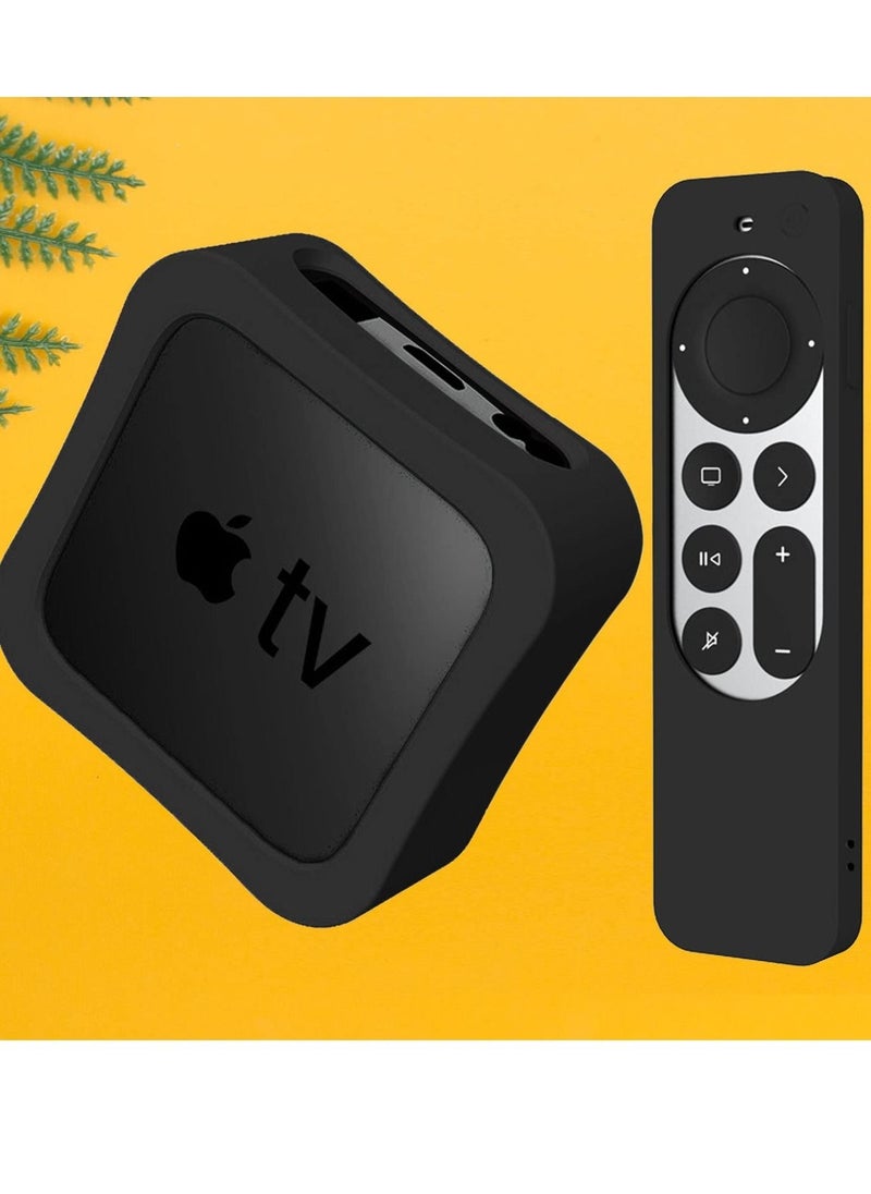 Captaintech - Case for Apple TV 4K Box and 2nd Gen Siri Remote Control Case 2022 2021, Silicone Drop Protective Cover for 4th/5th Generation TV Box - Image 1