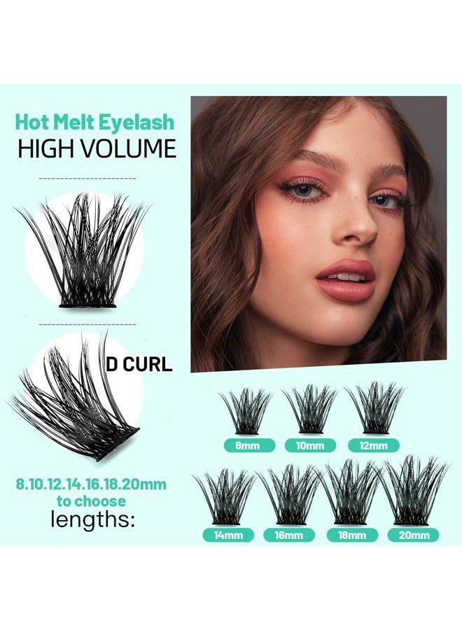 Bodermincer 120 Clusters/box Segmented 3D Effect Glue Bonded Cluster Eyelashes Individual Eyelash Extension Eyelashes Bunches False Eyelashes Home Eyelash Extension (14MM) - Image 3