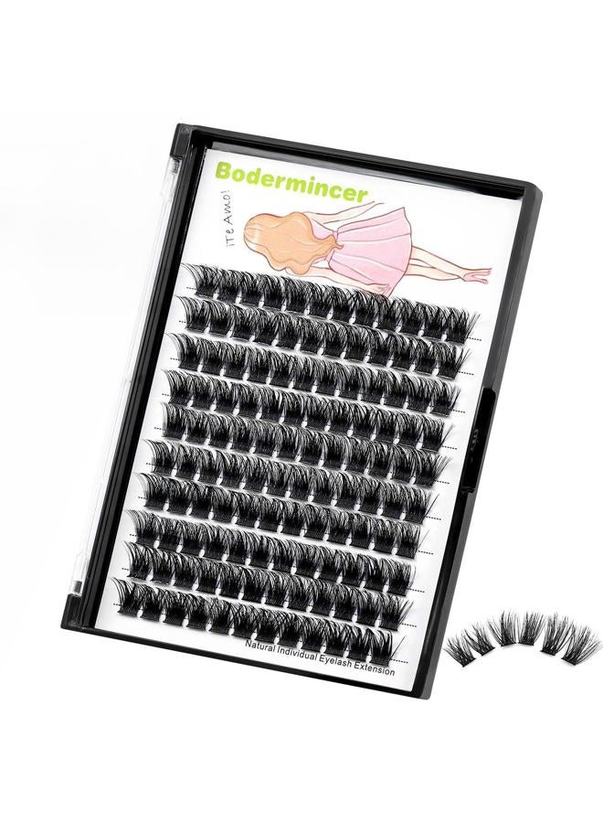 Bodermincer 120 Clusters/box Segmented 3D Effect Glue Bonded Cluster Eyelashes Individual Eyelash Extension Eyelashes Bunches False Eyelashes Home Eyelash Extension (14MM) - Image 1