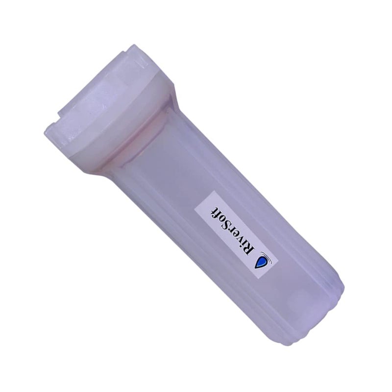 RiverSoft PreRO-10-STR Semi-transparent RO prefilter housing with inbuilt mounting clamp, spun cartridge and wrench key (PP, white, 4 Spun Cartridge) - Image 3