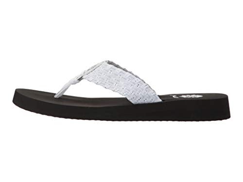 Yellow Box Women's Soleil Wedge Sandal, White/Silver, 8 M US - Image 3