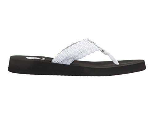 Yellow Box Women's Soleil Wedge Sandal, White/Silver, 8 M US - Image 5