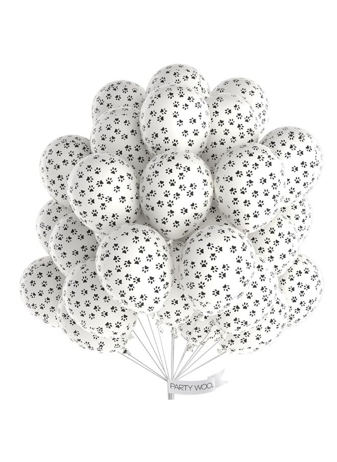 PartyWoo PartyWoo Paw Balloons, 50 pcs 12 Inch White Paw Print Balloons, Latex Balloons for Balloon Garland Arch as Dog Party Decorations, Dog Birthday Decorations, Dog Themed Party Decorations  - Image 2