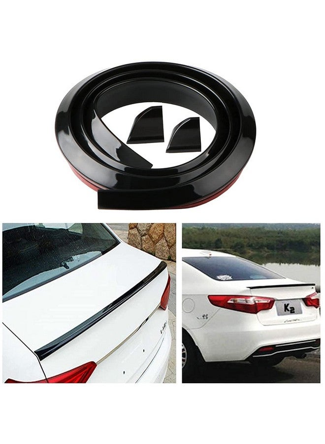 أوتو ميز جناح خلفي عالمي من أوتومايز ساموراي مع شفة جناح بشريط لاصق 3M، مقاس 1.5 متر × 35 مم، ملحقات تعديل السيارة (أسود لامع) - Image 1