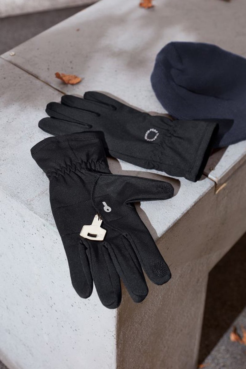 Tchibo Reflective Print Running Gloves, Black  - Image 1