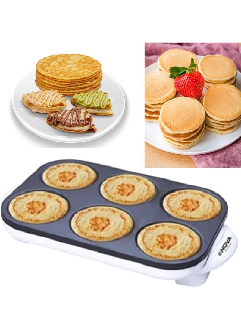 NOVA صانعة الكريب الكهربائية نوفا 172CM6 – 1000 واط صينية غير لاصقة للفطائر، دوسا والمزيد | تسخين سريع 270° مع مقابض مقاومة للحرارة وقاعدة معدنية مستقرة | مجموعة ملحقات مكونة من 6 قطع | صانعة إفطار سهلة التنظيف | جهاز متعدد الوظائف 220–240 فولت - Image 4