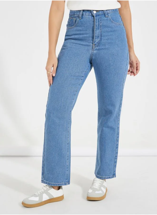 Styli Basic Straight Fit Ankle Length Jeans