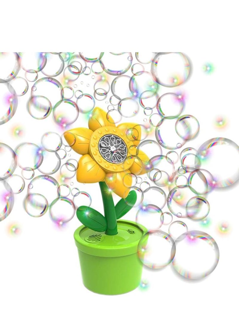 SYOSI Sunflower Bubble Machine with Lights for Kids 20000+ Bubbles Automatic Bubble Maker Kids Toys for Children Outdoor Toys Summer Toys Birthday Wedding Gifts - Image 1