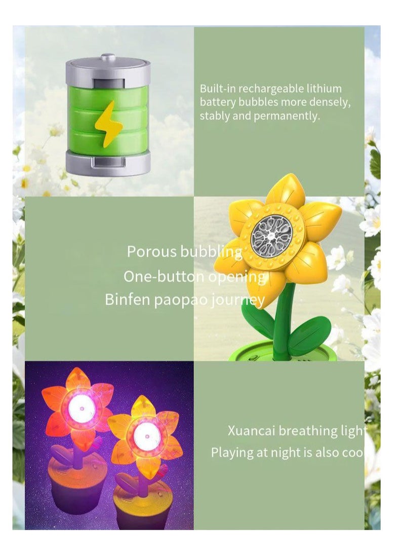 SYOSI Sunflower Bubble Machine with Lights for Kids 20000+ Bubbles Automatic Bubble Maker Kids Toys for Children Outdoor Toys Summer Toys Birthday Wedding Gifts - Image 5