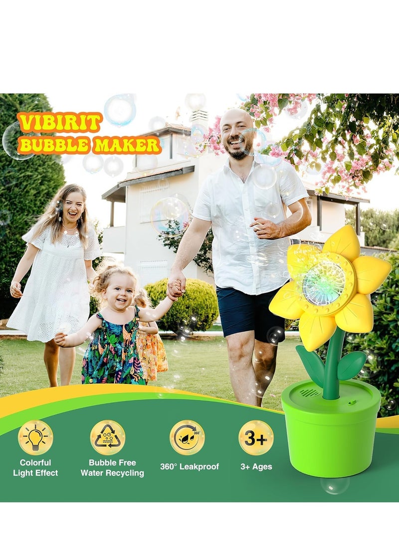 SYOSI Sunflower Bubble Machine with Lights for Kids 20000+ Bubbles Automatic Bubble Maker Kids Toys for Children Outdoor Toys Summer Toys Birthday Wedding Gifts - Image 2