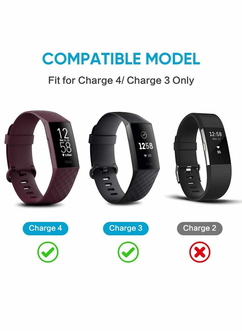 KASTWAVE - Charger Cable Compatible with Fitbit Charge 3/Charge 4, 2 Pcs Replacement USB Charging Cradle Dock Stand Cable Smart Watch Adapter for Fitbit Charge 3/Charge 4(3.3 ft/1.6ft) - Image 1