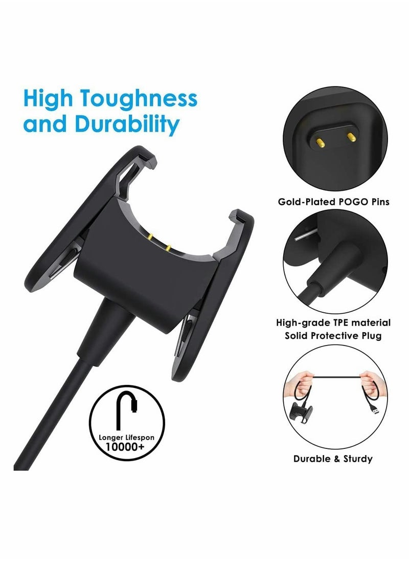 KASTWAVE - Charger Cable Compatible with Fitbit Charge 3/Charge 4, 2 Pcs Replacement USB Charging Cradle Dock Stand Cable Smart Watch Adapter for Fitbit Charge 3/Charge 4(3.3 ft/1.6ft) - Image 1