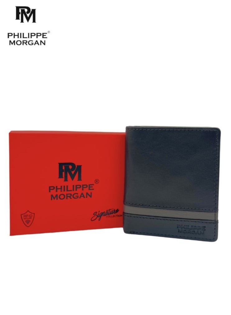 PHILIPPE MORGAN Premium Genuine Leather Wallet For Men with RFID - Image 1