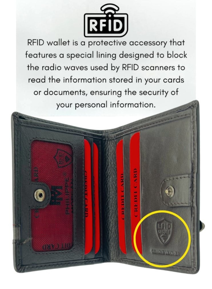 PHILIPPE MORGAN Premium Genuine Leather Wallet For Men with RFID - Image 3