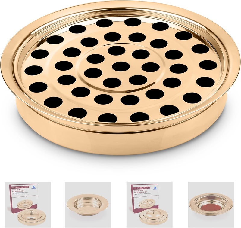 Steadfast Selections (Cup Tray) Gold Premium Communion Trays for Churches | Stainless Steel Communion Ware Set, Supplies | 40 Cup Tray - Image 1