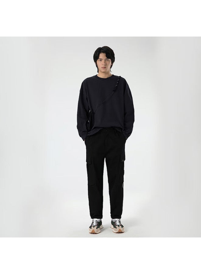 Markless Men's Autumn Winter Cotton Sweatshirt Sy Texture Casual Jacket Wyb3422m Navy Blue XL - Image 2