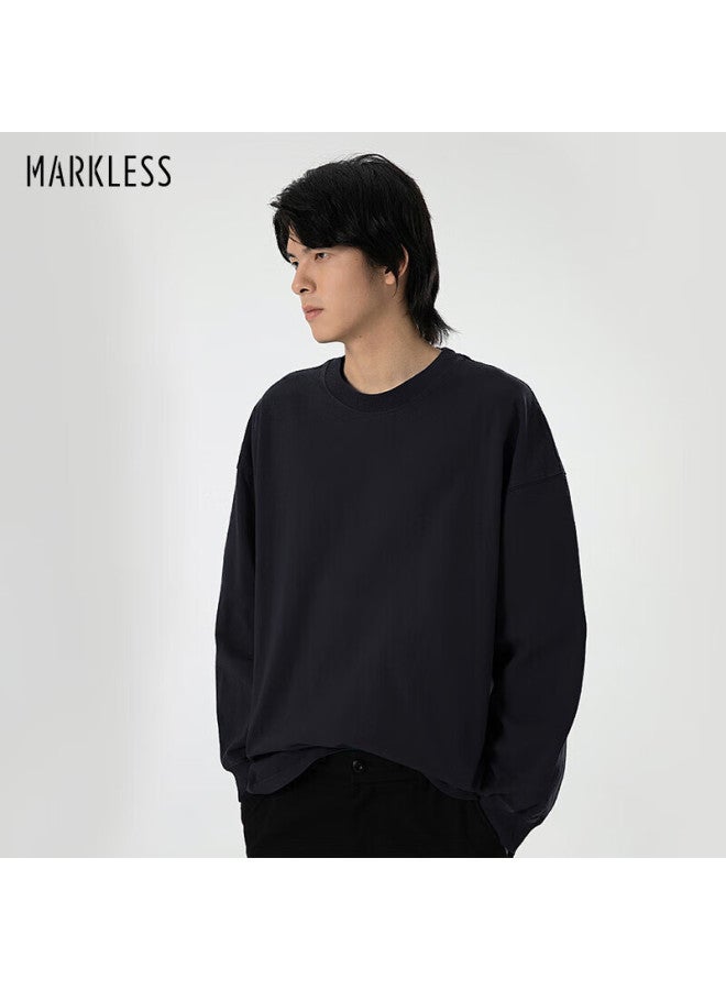 Markless Men's Autumn Winter Cotton Sweatshirt Sy Texture Casual Jacket Wyb3422m Navy Blue XL - Image 1